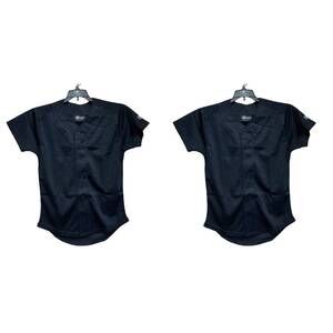 NEW TAG TEAM youth button down baseball mesh short sleeve jersey - 2-pack in bla